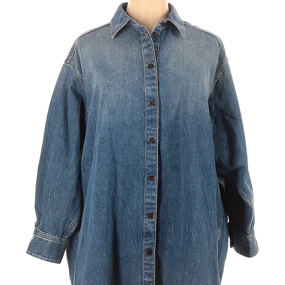 The Row Oversized Blue Denim Frannie Shirt NWT Size XL